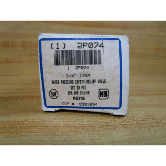 Watts Regulator 2P074 Water Pressure Safety Relief Valve 34" 174A