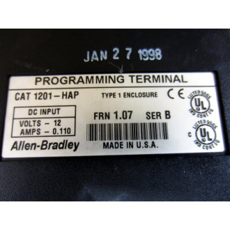 Allen Bradley 1201-HAP HMI Programmer Module 1201HAP FRN 1.07  SER B - Used