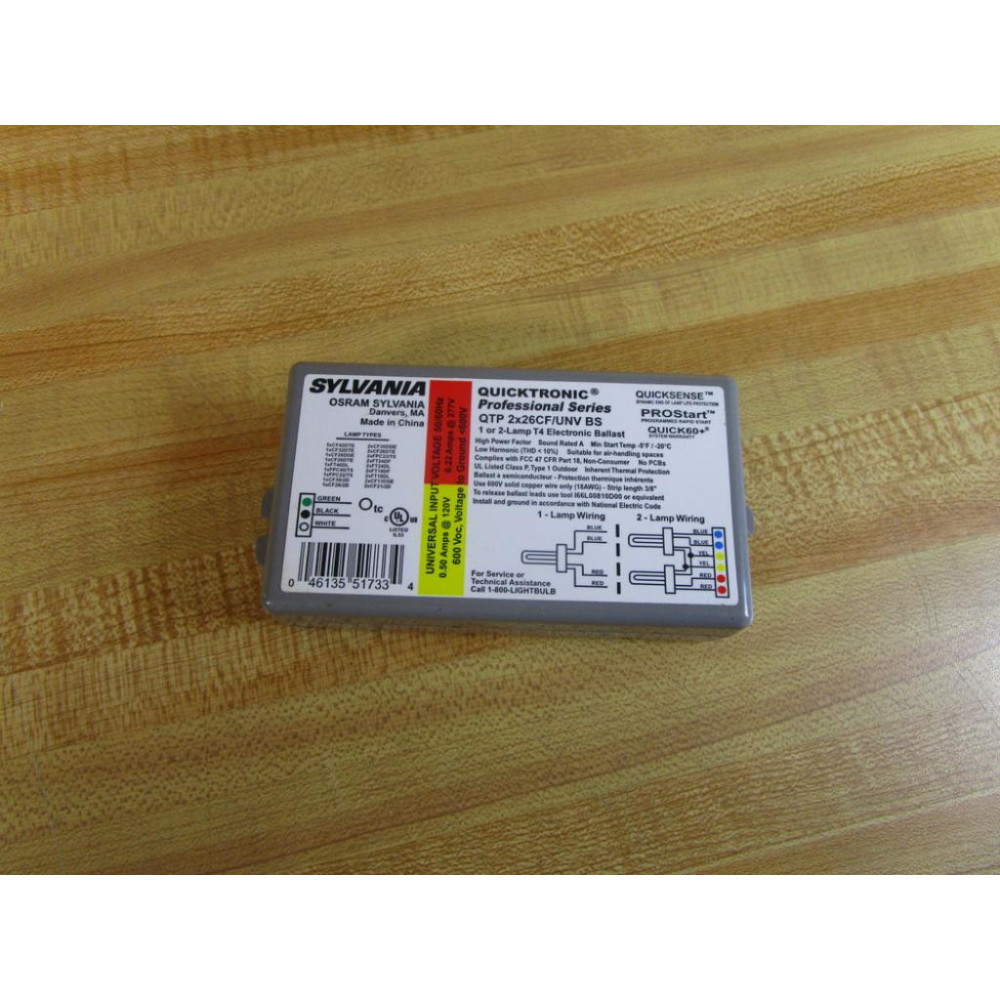 Sylvania QTP 2X26CFUNV BS Electronic Ballast QTP2X26CFUNVBS Crack - New No Box