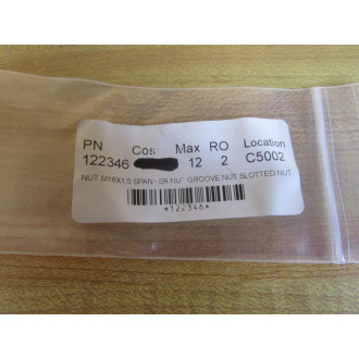 Generic 122346 Spanner Nut WSeal M16X1.5 (Pack of 2)