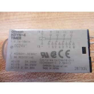 Omron H3YN-4 100-120VAC Timer H3YN4 1S10S Or 1Min10Min - Used
