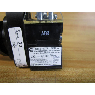 Allen Bradley 800H-QRBH2R Button 800HQRBH2R w800TC-N374 & 800T-XA