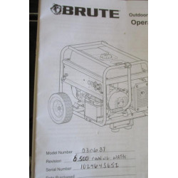 Brute 030687 6500 Watt Portable Generator 030687-00 - Used