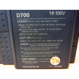 Mitsubishi FR-D710W-042-NA VSDVFDInverter FRD710W042NA Enclosure Only - Used