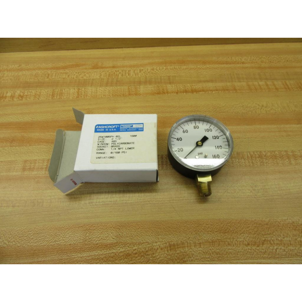 Ashcroft 25W1005PH 02L 2-12" Pressure Gauge 25W1005PH02L Ashcroft 25W1005PH 02L 2-12" Pressure Gauge 25W1005PH02L