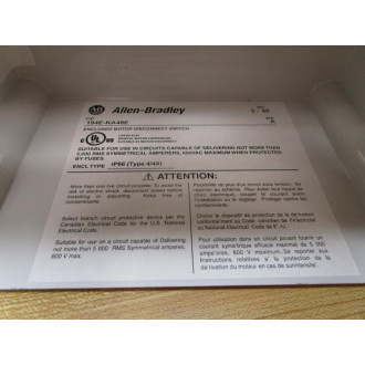 Allen Bradley 194E-KA40E Load Switch 194EKA40E Enclosure Only - New No Box