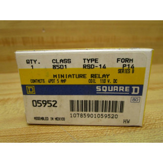 Square D 8501 RSD14 Relay 8501RSD14 Series B 110 VDC (Pack of 2)