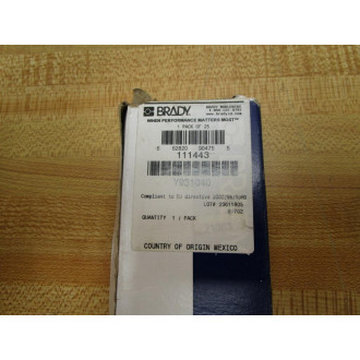 Brady 111443 Wire Marking Card Number 4 TMM-4-PK (Pack of 25)
