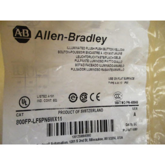 Allen Bradley 800FP-LF5PN5WX11 Illum. Push Button 800FPLF5PN5WX11