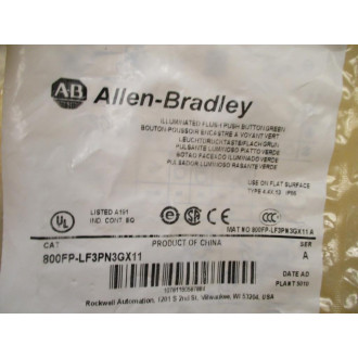 Allen Bradley 800FP-LF3PN3GX11 Illum. Push Button 800FPLF3PN3GX11
