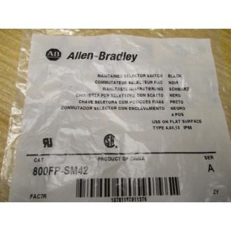 Allen Bradley 800FP-SM42 Selector Switch 800FPSM42 Allen Bradley 800FP-SM42 Selector Switch 800FPSM42