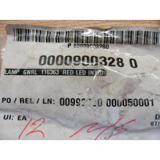 Generic P00009003280 LED Bulb Red (Pack of 12)