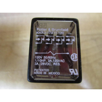 Potter & Brumfield KHAU-17A11-120VAC Relay  KHAU-17A11-120V (Pack of 2) - New No Box