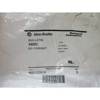 Allen Bradley 889D-R3AC-5 QD Cordset 889DR3AC5