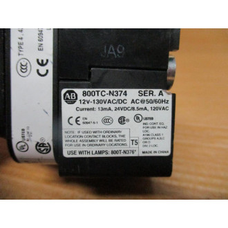 Allen Bradley 800H-FRXTQH2RAV Illuminated Push Button - New No Box