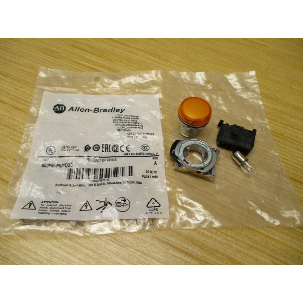Allen Bradley 800FM-P0MDC3 Pilot Light 800FMP0MDC3