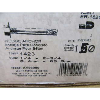 MSC WEJ-IT-1423 Wedge Anchor WEJIT1423 (Pack of 150)