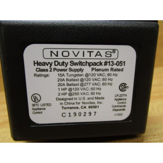 Novitas 13-051 Heavy Duty Switchpack 13051