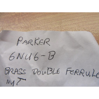 Parker 6NU6-B Brass Double Ferrule Nut 6NU6B (Pack of 10) - New No Box