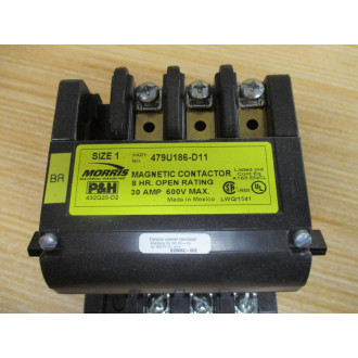 P &H 479U186-D11 P&H 479U186D11 Magnetic Contactor Series B Mounted - New No Box