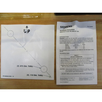 Siemens Pyrotronics AD-11XPR Fire Safety Air Duct Housing 500-096062