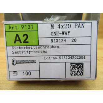 Sicherheitsschrauben Security Screws M 4X20 PAN Security Screws M4X20PAN