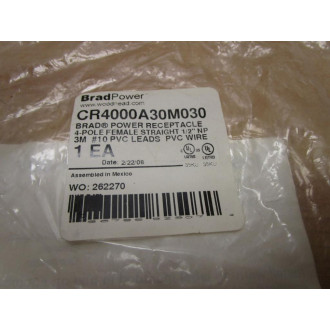 Brad Power CR4000A30M030 Molex Power Receptacle