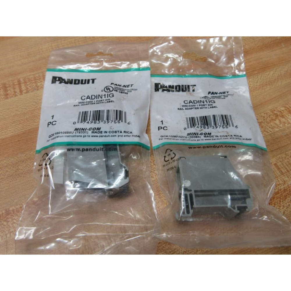 Panduit CADIN1IG Mini-Com Din Rail Adapter (Pack of 2)