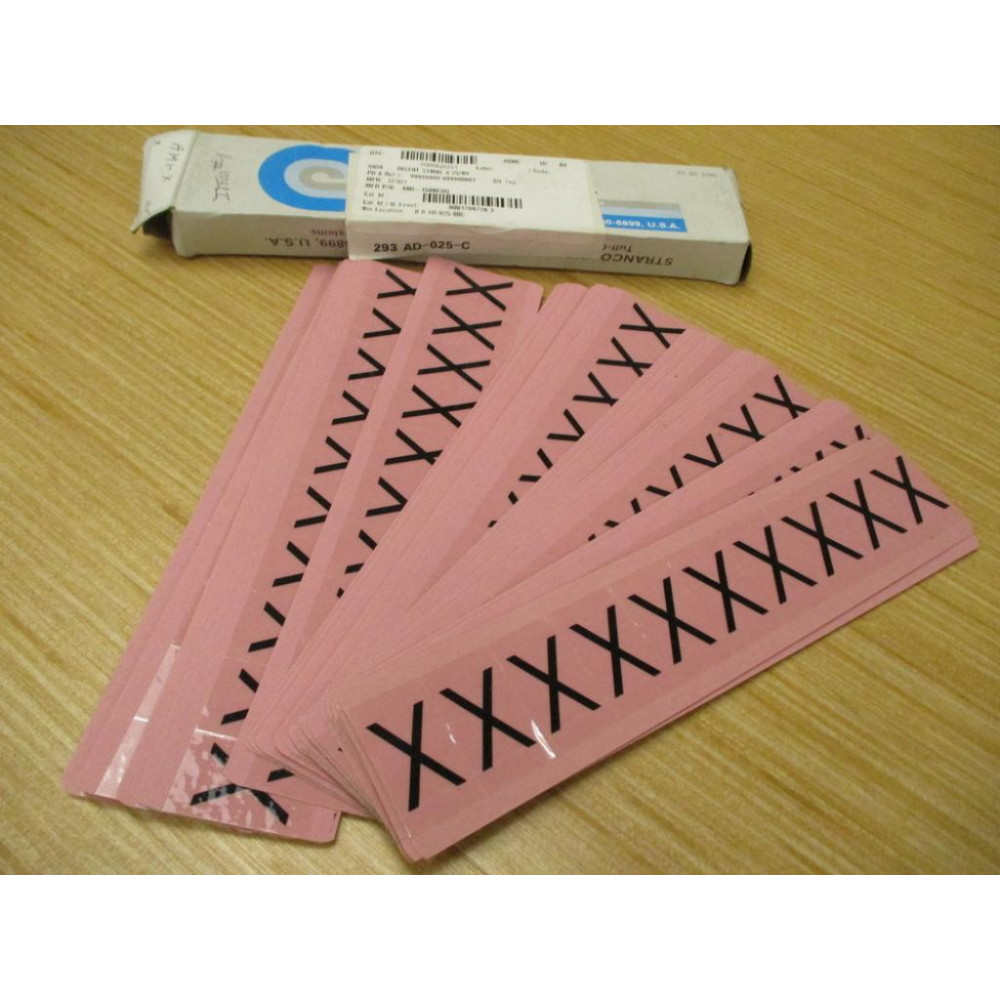 Stranco AMI-X "X" Label AM1-X (Pack of 25)