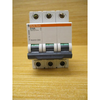 Merlin Gerin 24536 Square D Breaker 6A MG24536 Schneider WO DIN Clips - Used