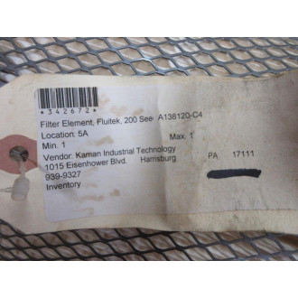 Fluitek A138120-C4 Filter Element A138120C4 - New No Box