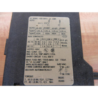 Siemans 3UA5-3UW1 Overload Relay 3UA53UW1 - Used