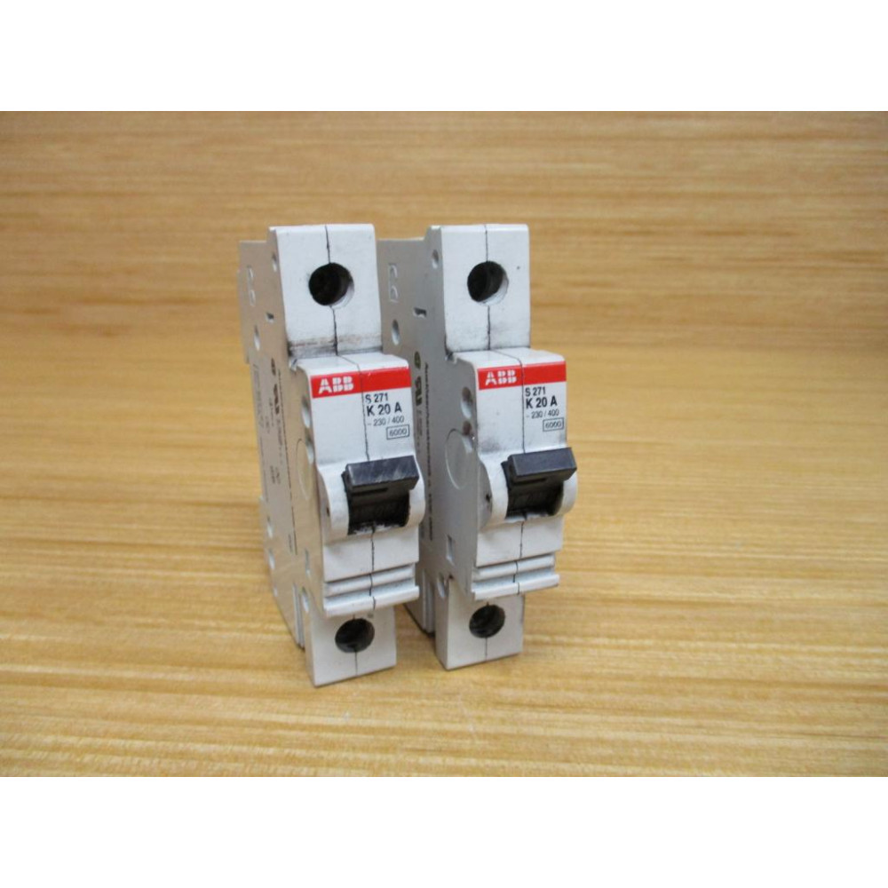 ABB S 271 K 20 A 20A Circuit Breaker S271K20A (Pack of 2) - Used