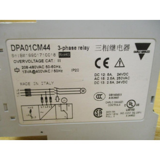 Carlo Gavazzi DPA01CM44 3 Phase Monitoring Relay - Used