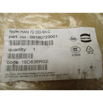 Harting HAN 72 DD-Sti-C Connector 09160723001