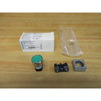 Siemens 3SB3 602-0AA41 Green 3SB36020AA41 wBase & 3SB3400-0B