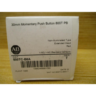 Allen Bradley 800TC-B6A Button 800TCB6A w 800TC-XA