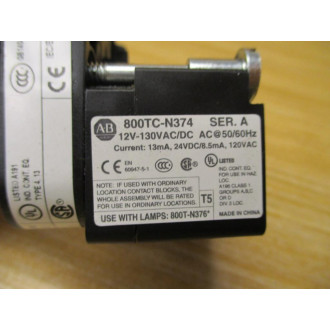 Allen Bradley 800T-FXQH2A Push-Pull Device 800TFXQH2A W800TC-N374 - New No Box