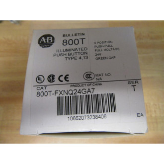 Allen Bradley 800T-FXNQ24GA7 Push Pull Switch