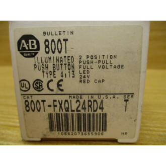 Allen Bradley 800T-FXQL24RD4 PushPull Operator 800TFXQL24RD4 Red