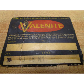 Valenite RD 45 NN Carbide Insert Cutters RD45NN (Pack of 9) - New No Box