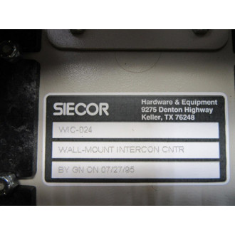 Siecor WIC-024 Wall Mount Intercom Center WIC024 WConnectors - Used