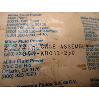Miller Fluid Power 051-KR012-250 2-12" Cage Assembly 051KR012250