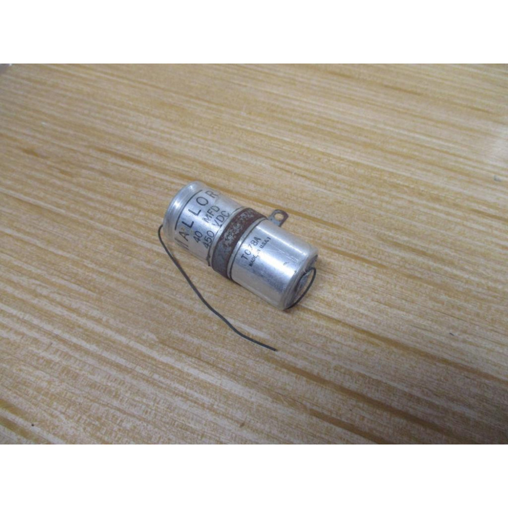 Mallory TC78A Capacitor 40MFD 450VDC - Used
