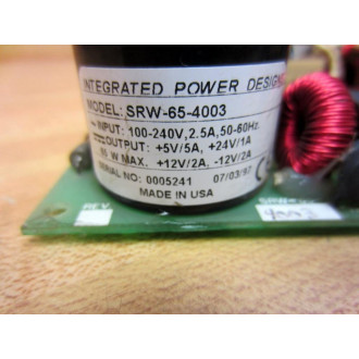 Integrated Power Designs 7080041-5 ACDC Power Supply SRW-65-4003 - Used