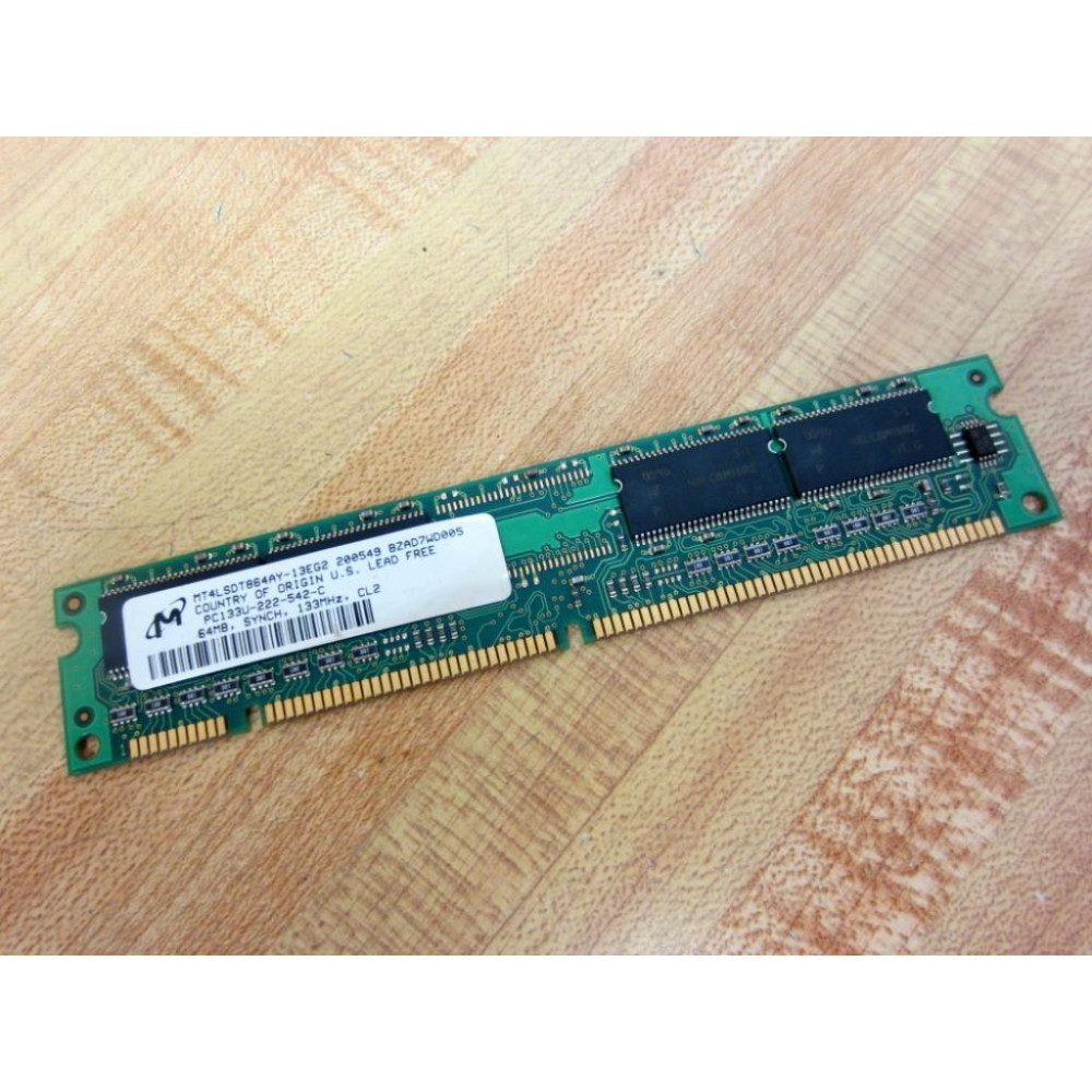 Micron MT4LSDT864AY-13EG2 SDRAM Module 64MB 133MHz 168-Pin - Used