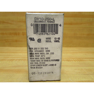 Panduit DV10-250-L Terminal Connector DV10250L (Pack of 50)