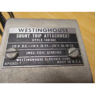 Westinghouse S-1491403 Coil S1491403 W Shunt Trip Attachment - Used