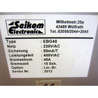 Seikom Electronic EBG40 Motor Brake - New No Box