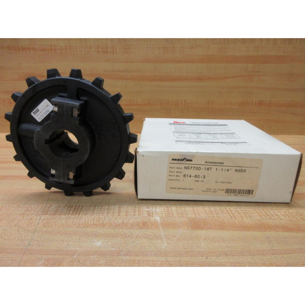 Rexnord NS7700-18T-1-14"-KWSS Split Nylon Sprocket 614-60-3